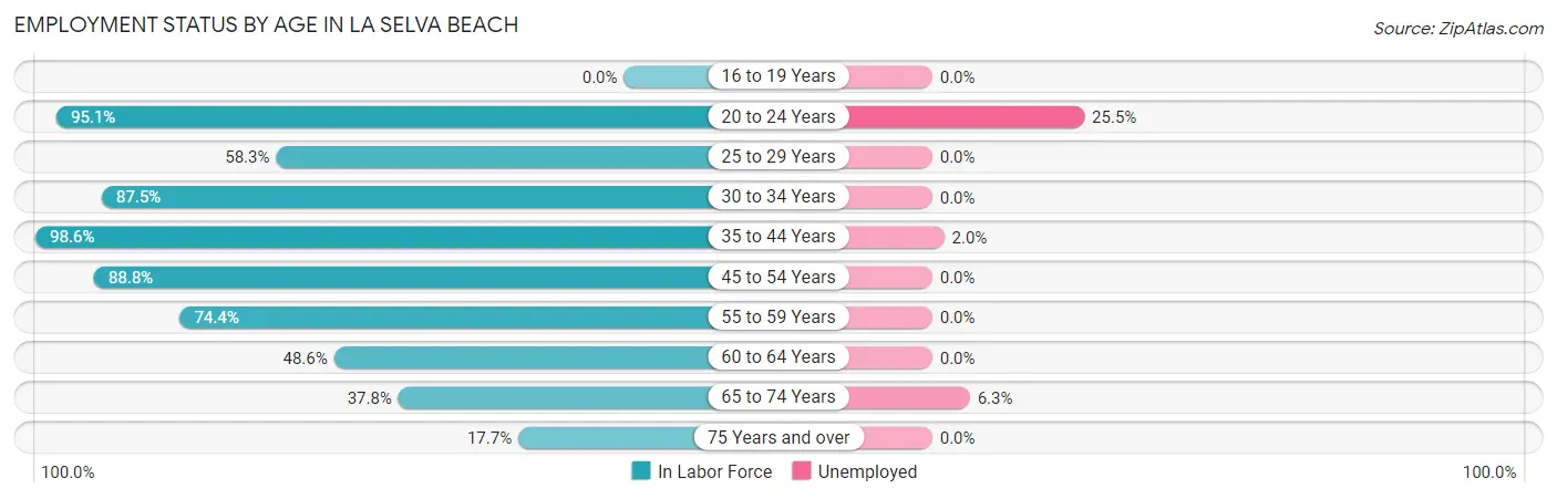 Employment Status by Age in La Selva Beach