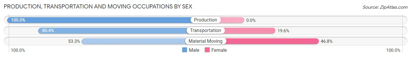 Production, Transportation and Moving Occupations by Sex in Lake Nacimiento