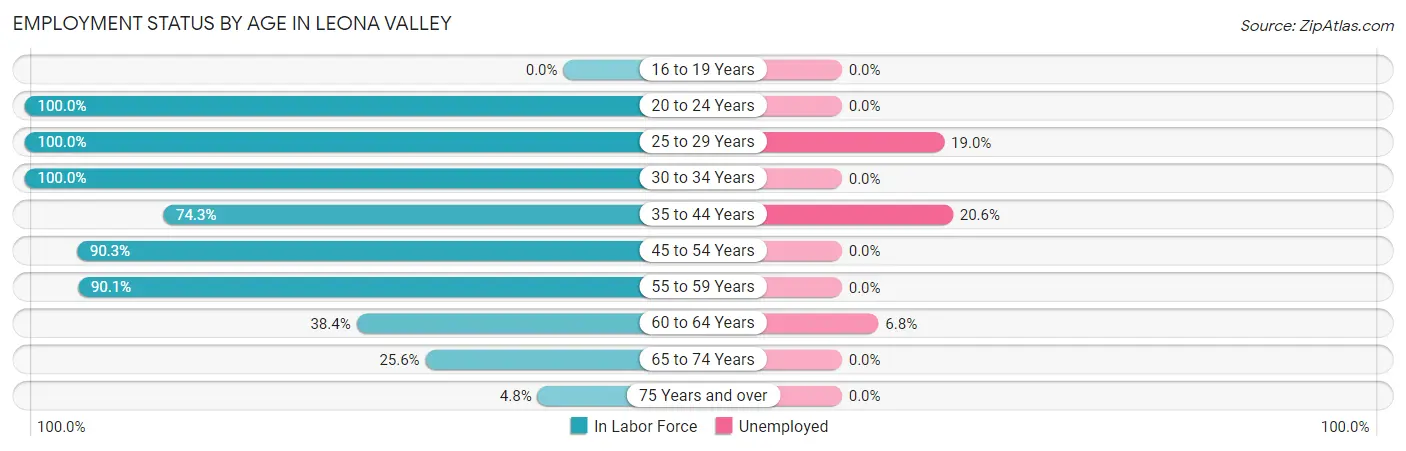 Employment Status by Age in Leona Valley