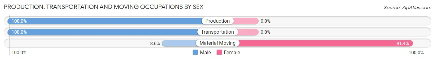 Production, Transportation and Moving Occupations by Sex in Matheny