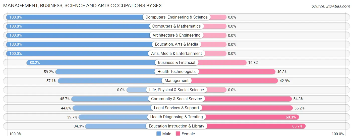 Management, Business, Science and Arts Occupations by Sex in McSwain