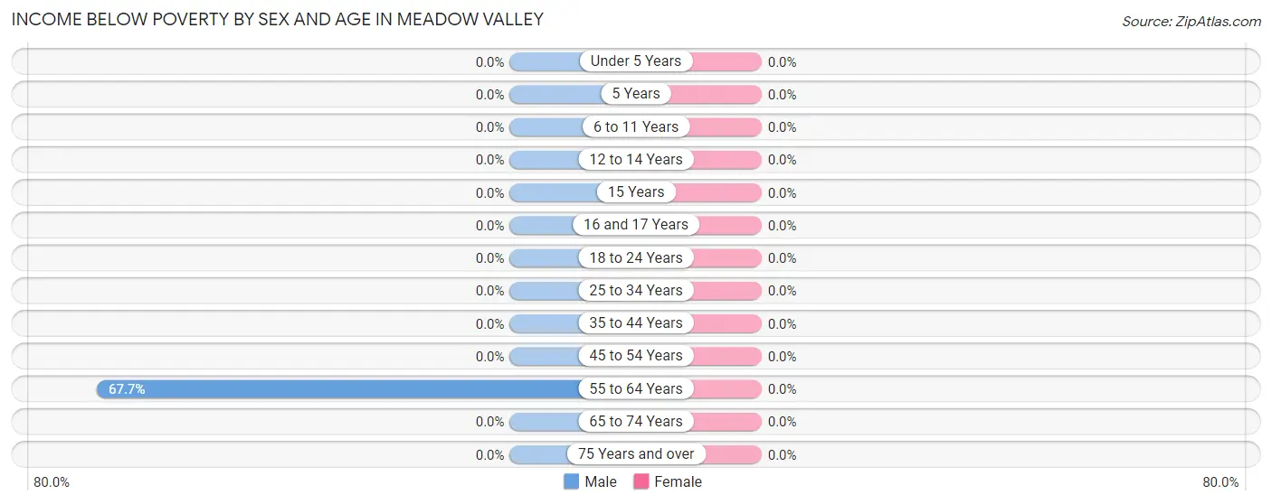 Income Below Poverty by Sex and Age in Meadow Valley
