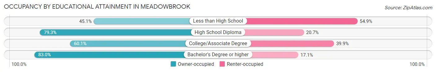 Occupancy by Educational Attainment in Meadowbrook