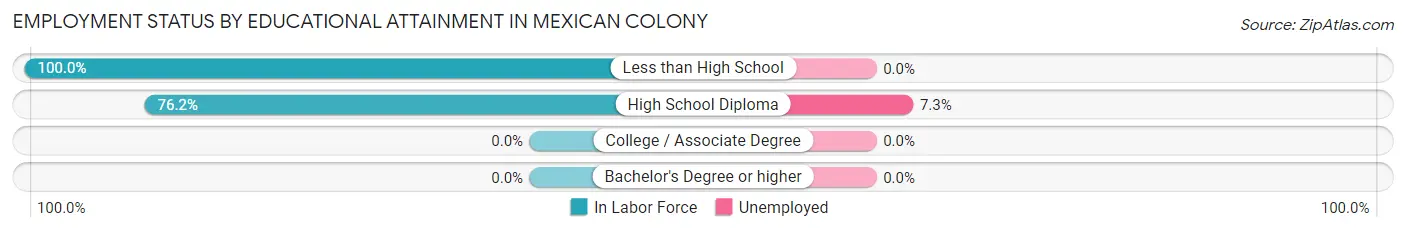 Employment Status by Educational Attainment in Mexican Colony