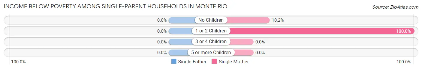 Income Below Poverty Among Single-Parent Households in Monte Rio