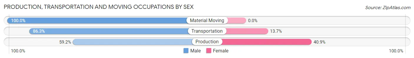 Production, Transportation and Moving Occupations by Sex in Morro Bay