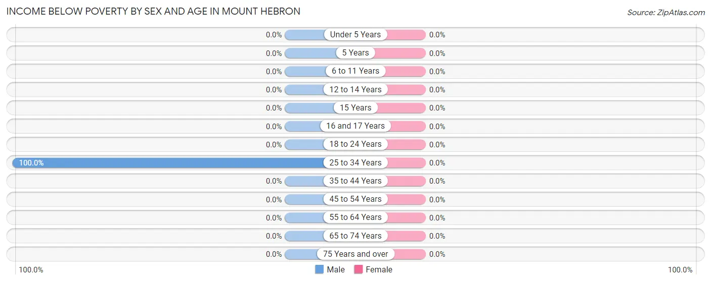Income Below Poverty by Sex and Age in Mount Hebron