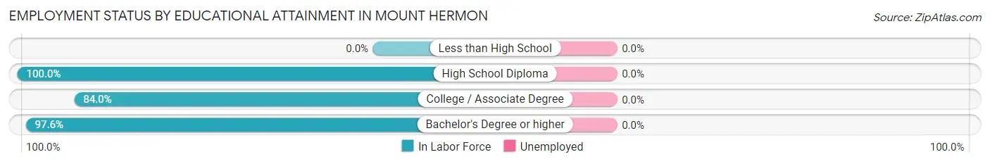 Employment Status by Educational Attainment in Mount Hermon