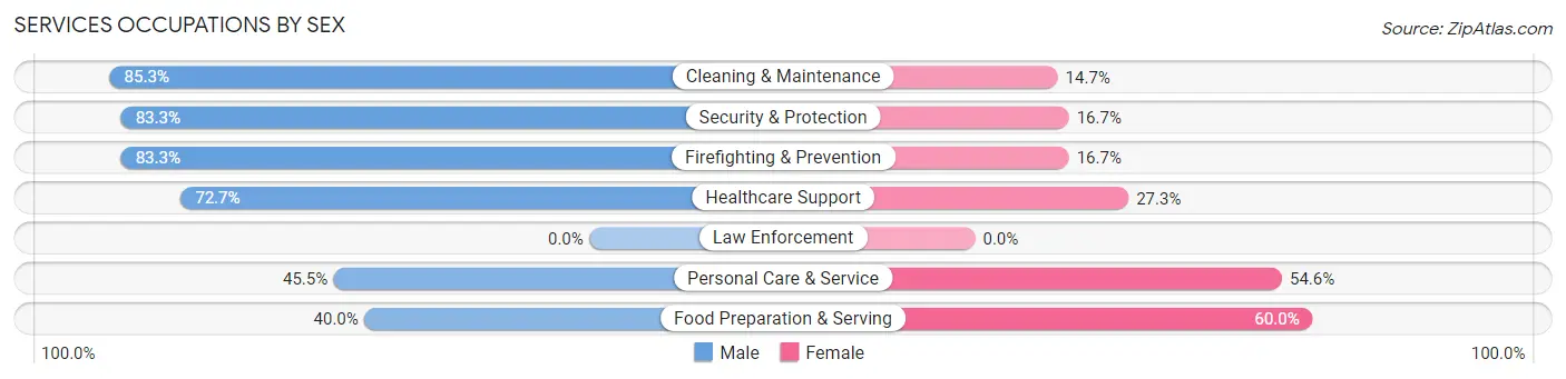 Services Occupations by Sex in Oasis
