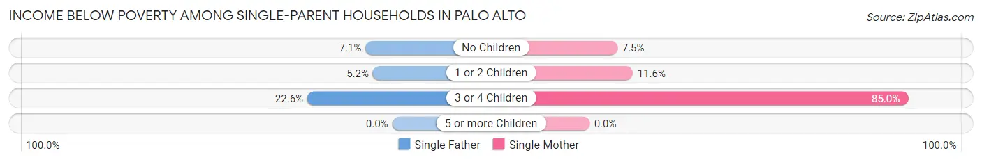 Income Below Poverty Among Single-Parent Households in Palo Alto
