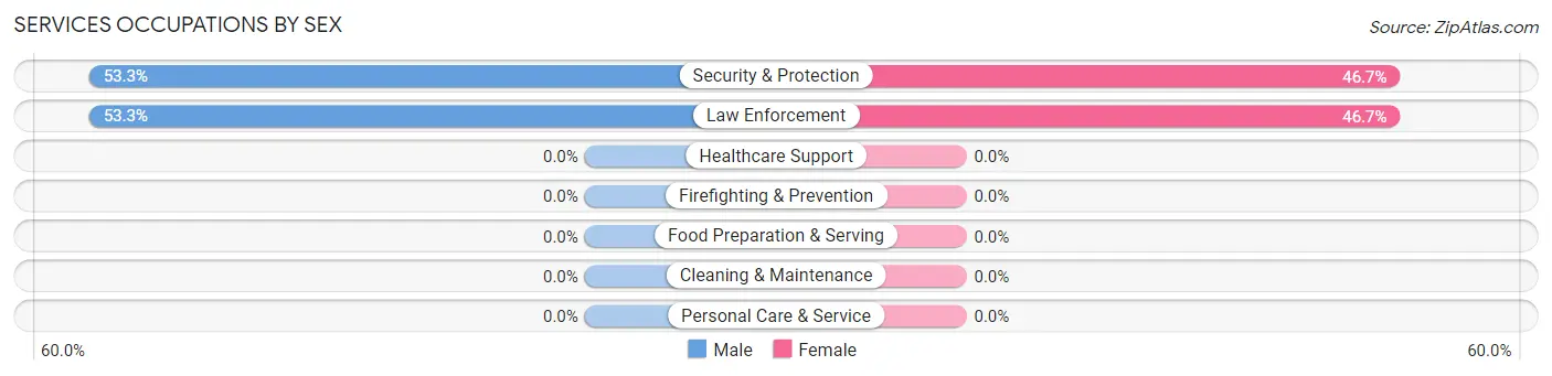 Services Occupations by Sex in Peters