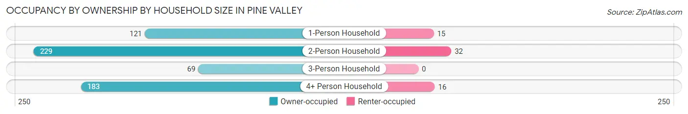 Occupancy by Ownership by Household Size in Pine Valley