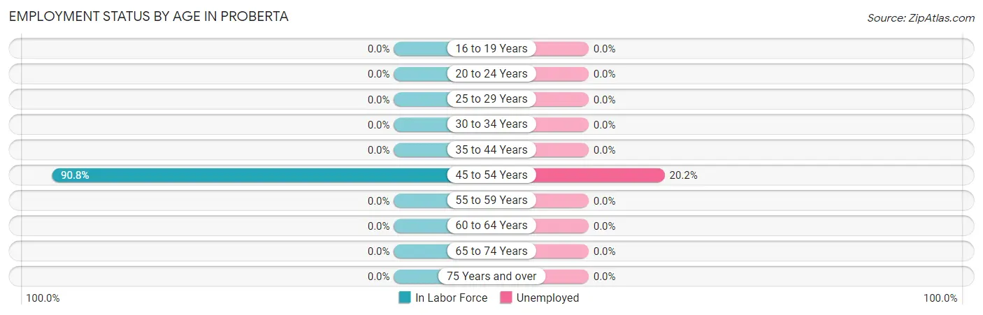 Employment Status by Age in Proberta