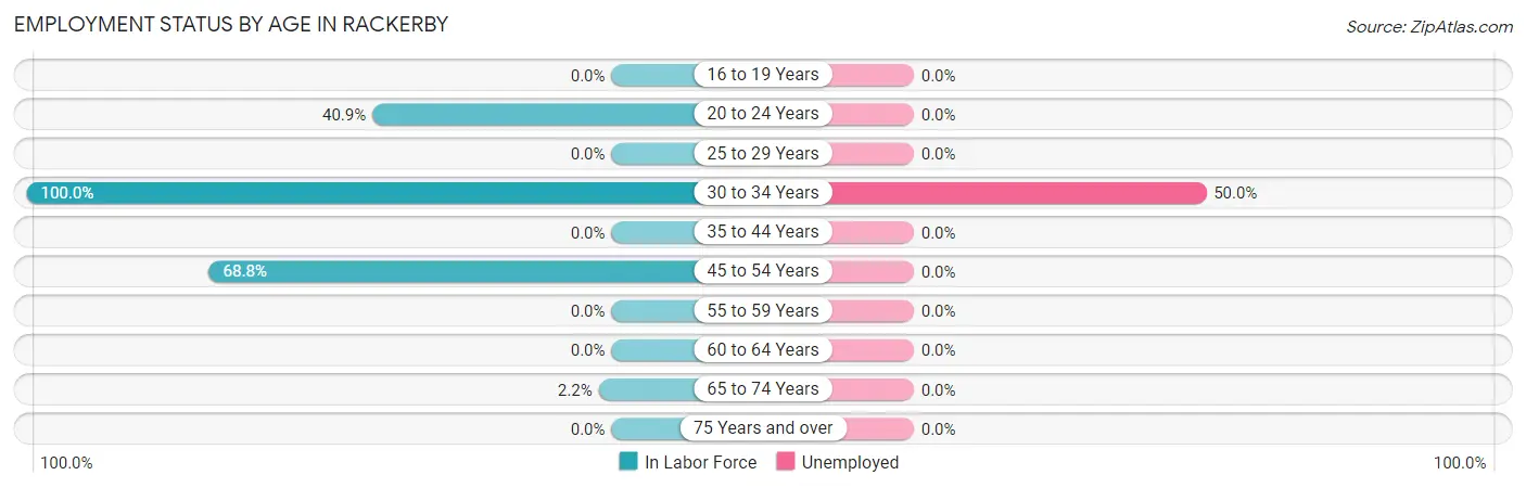 Employment Status by Age in Rackerby