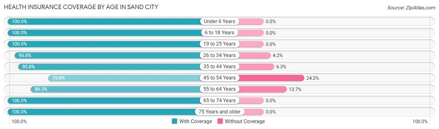 Health Insurance Coverage by Age in Sand City