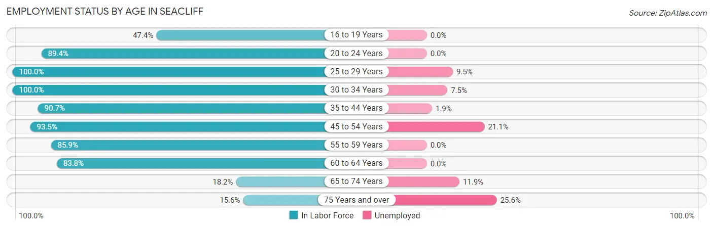 Employment Status by Age in Seacliff