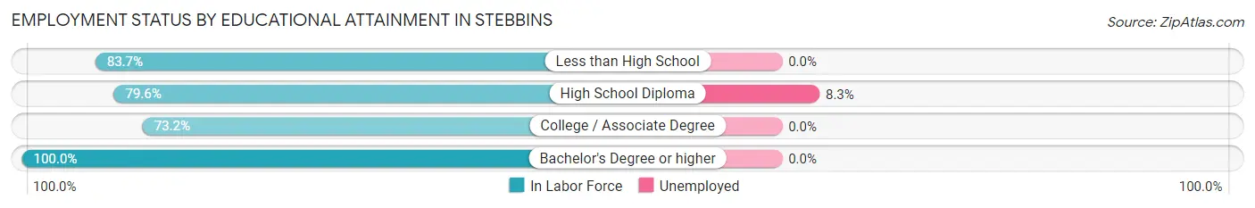 Employment Status by Educational Attainment in Stebbins