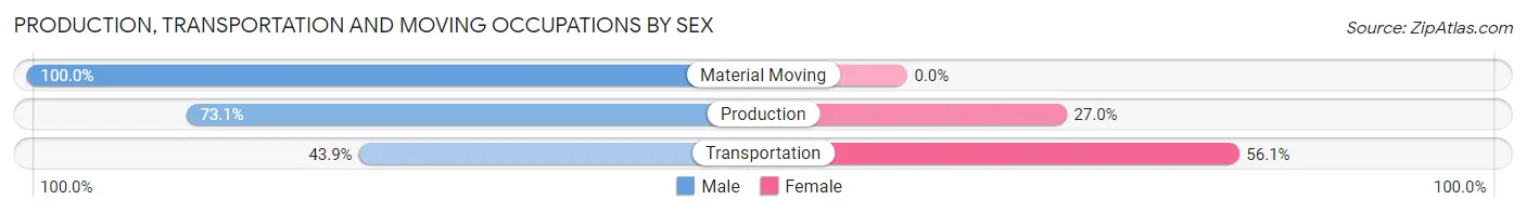 Production, Transportation and Moving Occupations by Sex in Sunnyside