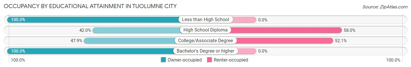 Occupancy by Educational Attainment in Tuolumne City