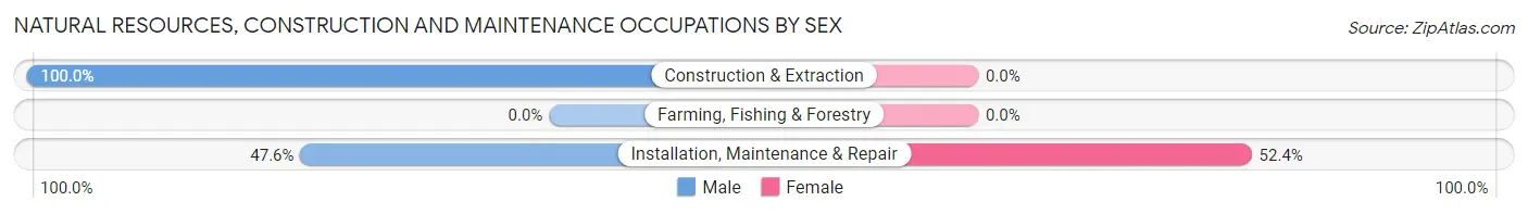 Natural Resources, Construction and Maintenance Occupations by Sex in University of California-Santa Barbara