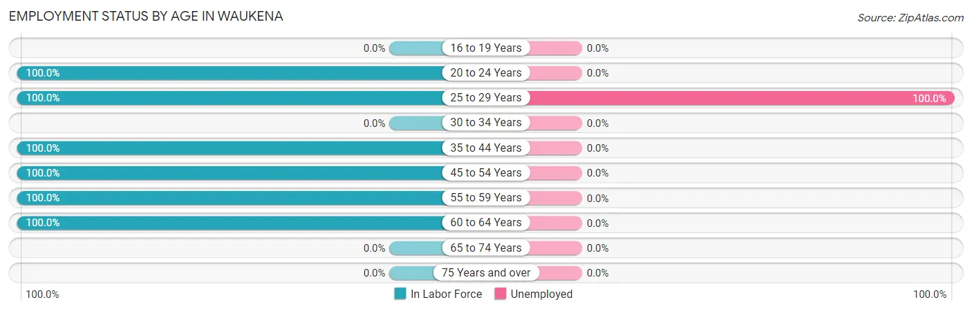 Employment Status by Age in Waukena