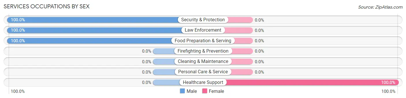 Services Occupations by Sex in West Bishop