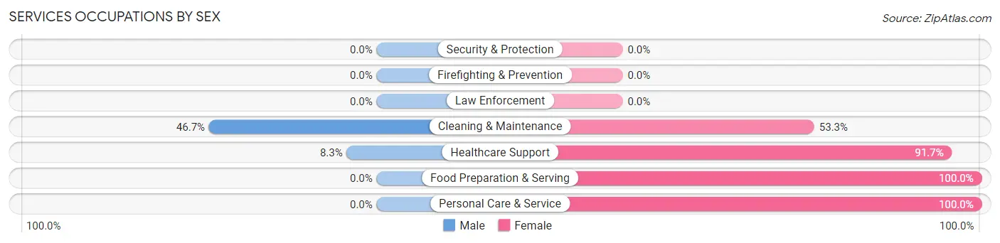 Services Occupations by Sex in Aguilar
