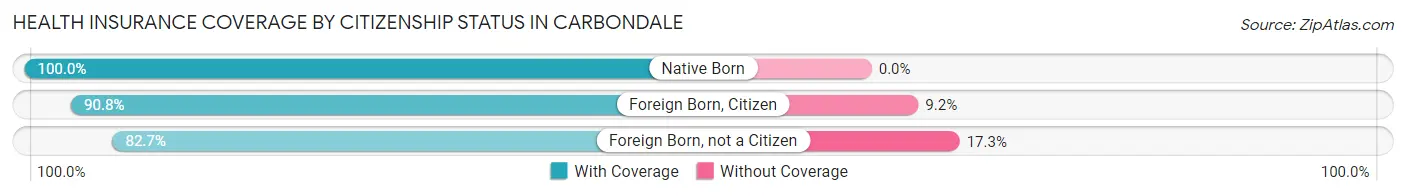 Health Insurance Coverage by Citizenship Status in Carbondale