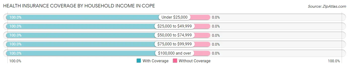 Health Insurance Coverage by Household Income in Cope