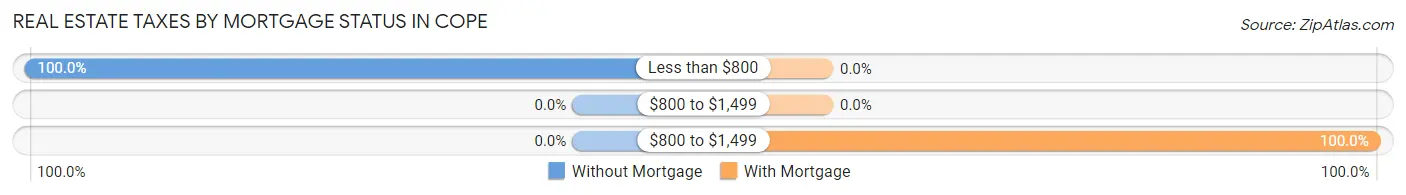 Real Estate Taxes by Mortgage Status in Cope