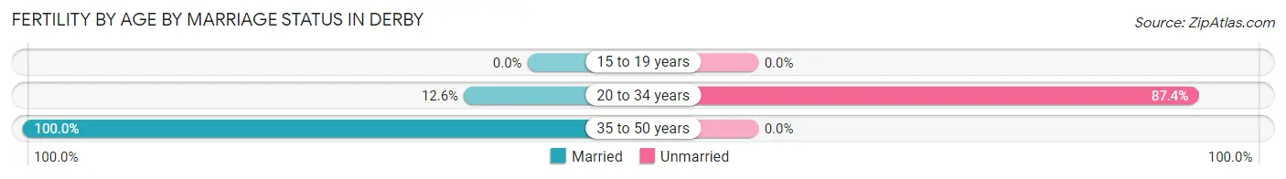 Female Fertility by Age by Marriage Status in Derby