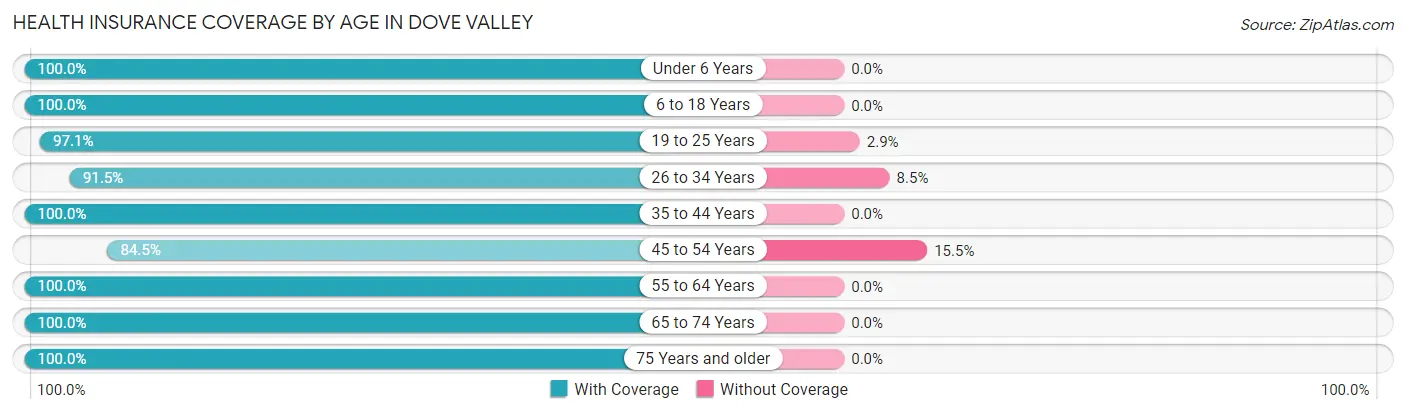 Health Insurance Coverage by Age in Dove Valley