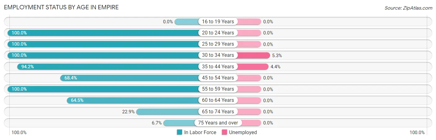 Employment Status by Age in Empire
