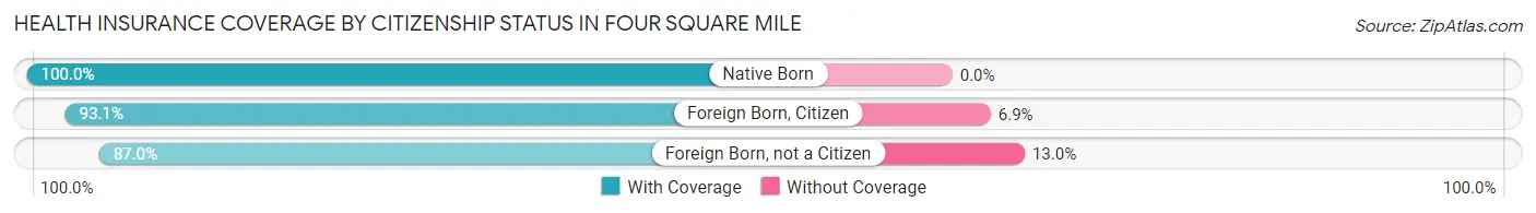 Health Insurance Coverage by Citizenship Status in Four Square Mile