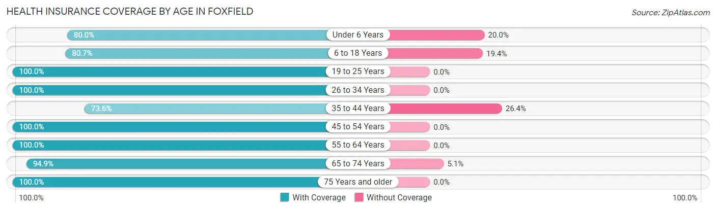Health Insurance Coverage by Age in Foxfield