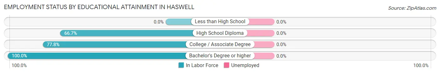 Employment Status by Educational Attainment in Haswell