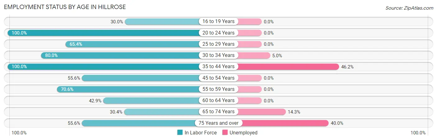 Employment Status by Age in Hillrose