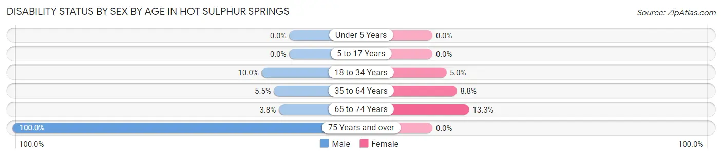 Disability Status by Sex by Age in Hot Sulphur Springs