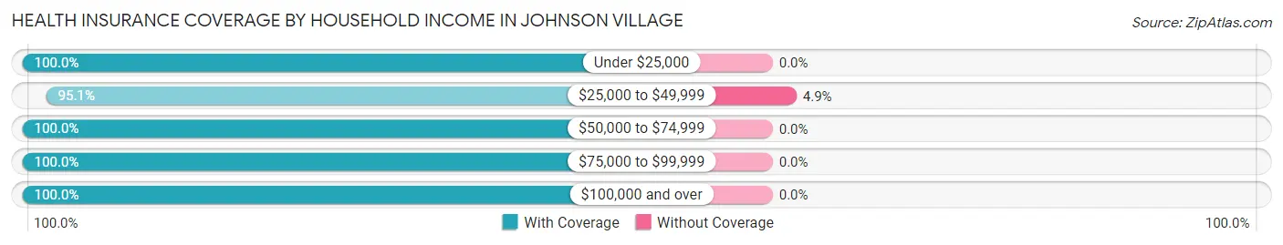 Health Insurance Coverage by Household Income in Johnson Village