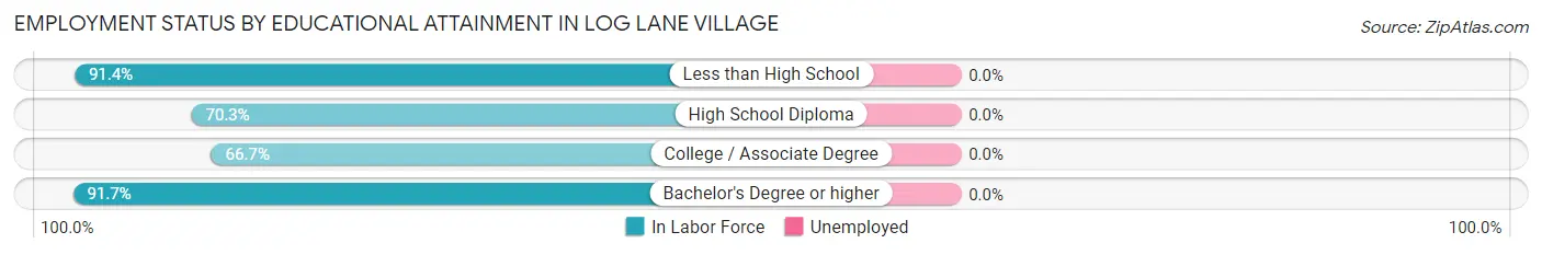 Employment Status by Educational Attainment in Log Lane Village