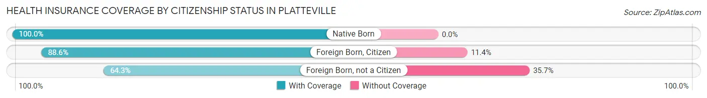 Health Insurance Coverage by Citizenship Status in Platteville