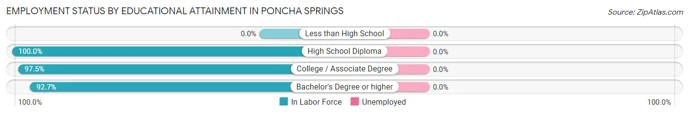 Employment Status by Educational Attainment in Poncha Springs