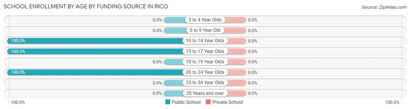 School Enrollment by Age by Funding Source in Rico