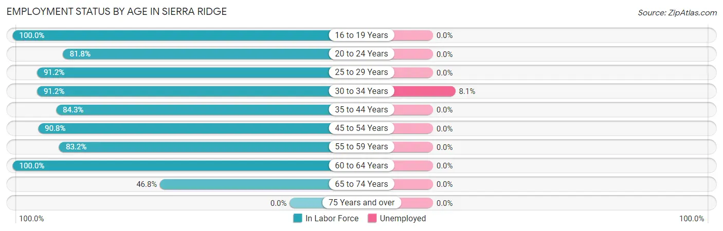 Employment Status by Age in Sierra Ridge