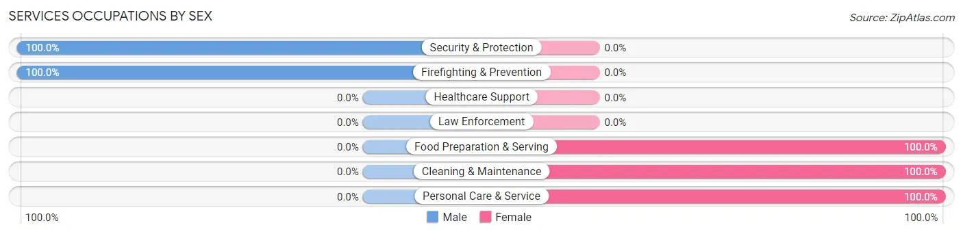 Services Occupations by Sex in Silver Cliff