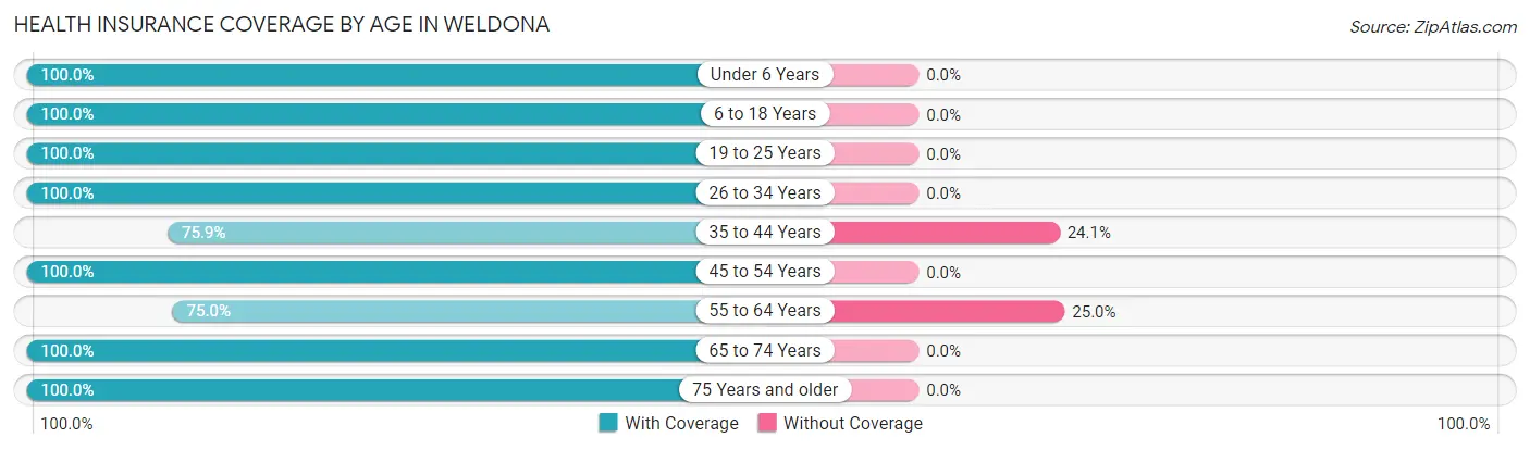 Health Insurance Coverage by Age in Weldona