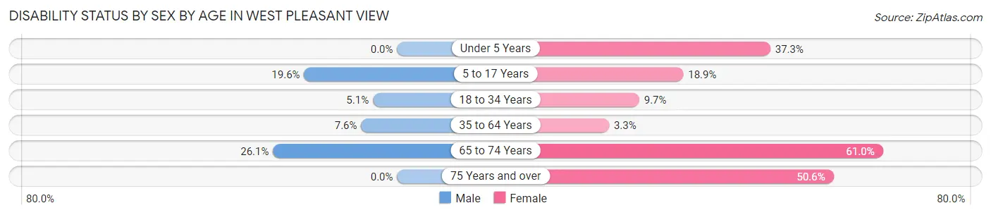 Disability Status by Sex by Age in West Pleasant View