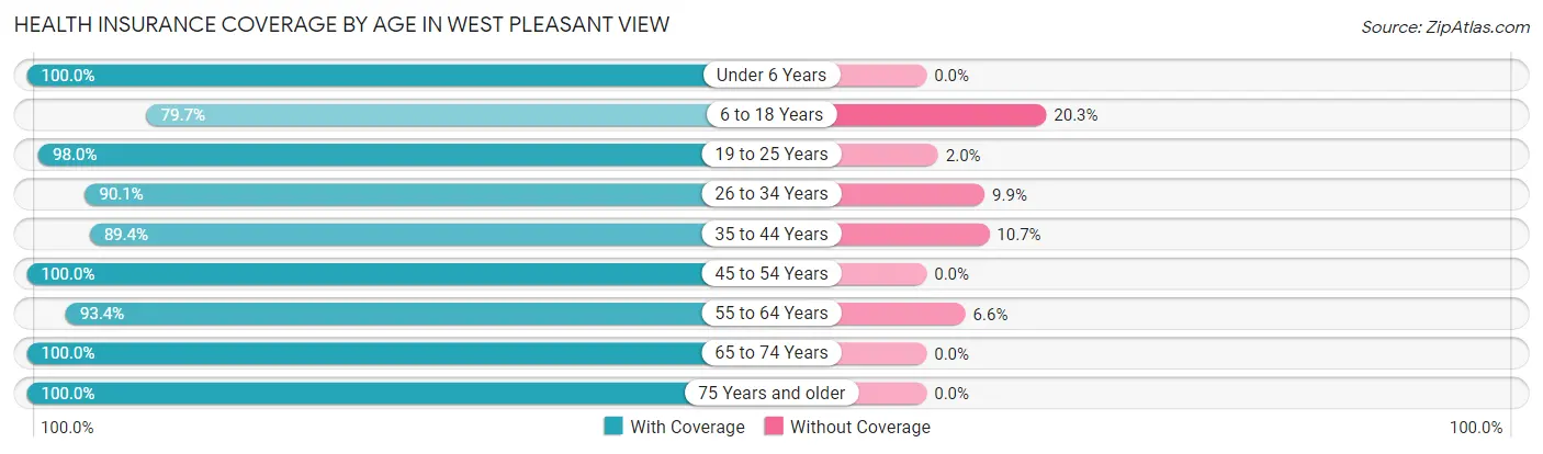 Health Insurance Coverage by Age in West Pleasant View