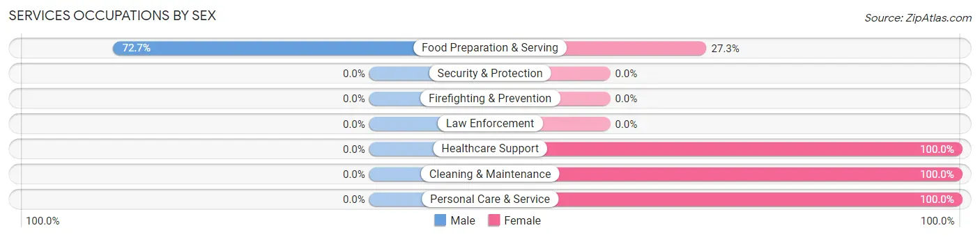 Services Occupations by Sex in West Pleasant View