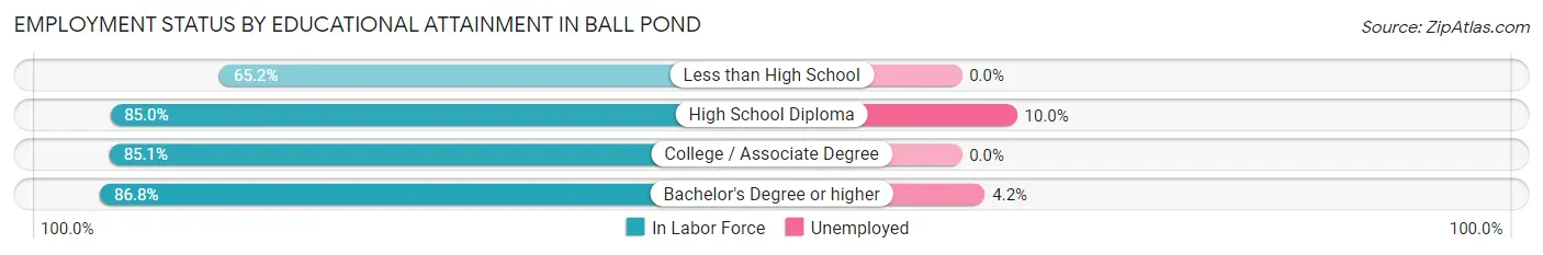 Employment Status by Educational Attainment in Ball Pond